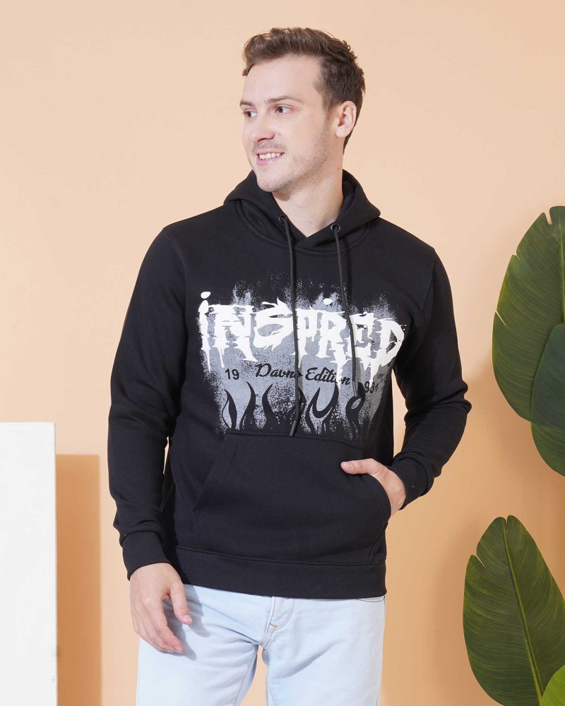 Men's Black Graphic "INSPIRED" Hoodie
