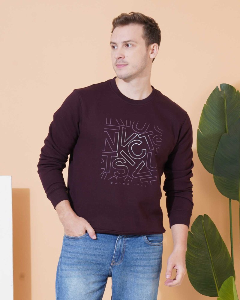 Men’s Maroon Graphic Sweatshirt – “DAVNO 1993” Edition