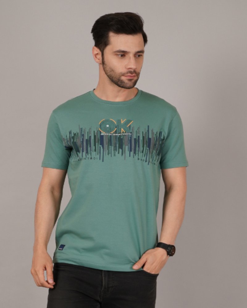 Green Soundwave OK Graphic T-Shirt