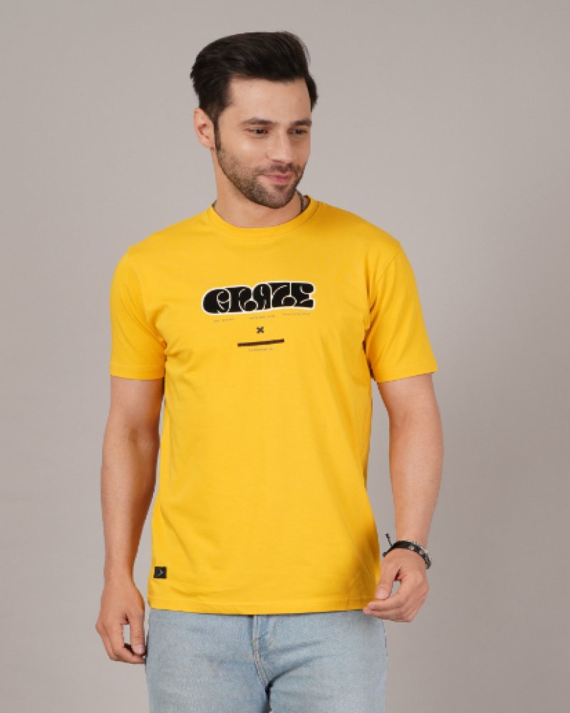 Yellow Bold Graphic Oblite T-Shirt