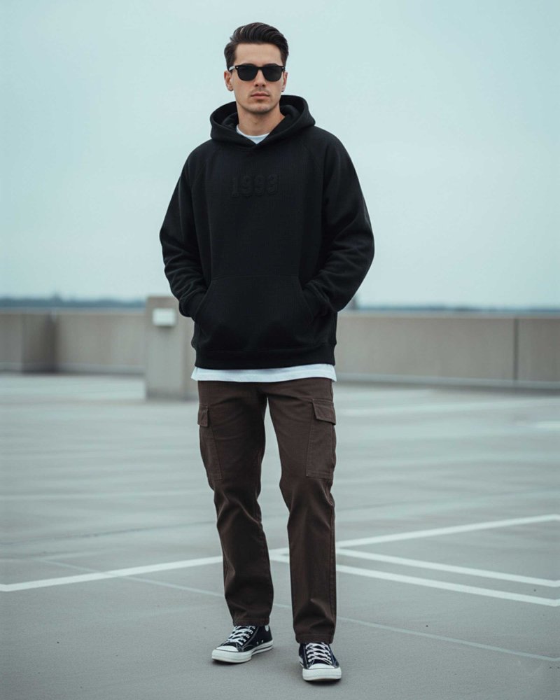 Black knitted Hoodie