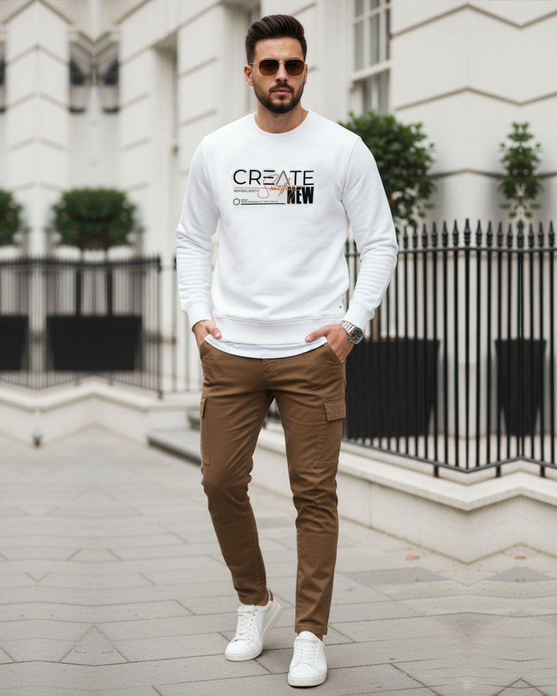 White Printed Sweatshirt