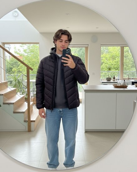 Men’s Black Quilted Puffer Jacket