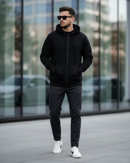 Men’s Premium Black Full Zipper Hoodie