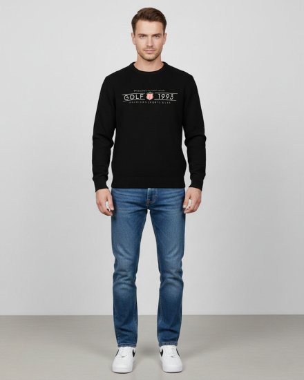 Men’s Premium Black Printed Sweater
