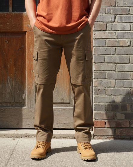 Men’s Premium Brown Regular Fit Mid Rise Cotton Cargo