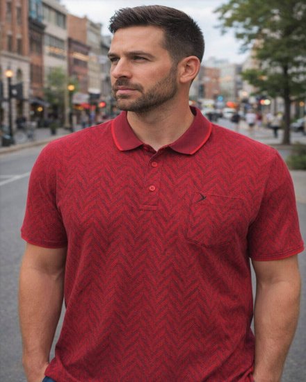 Men's Premium Textured Polo T-Shirt – Maroon Red
