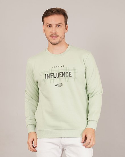 Men’s Mint Green Printed Sweatshirt