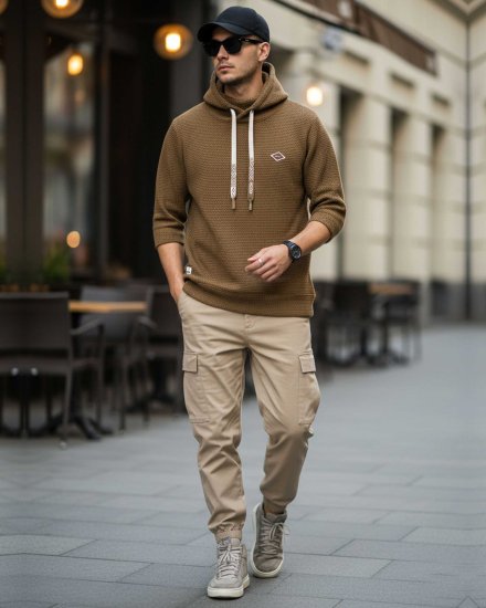 Men’s Premium Brown knitted Hoodie