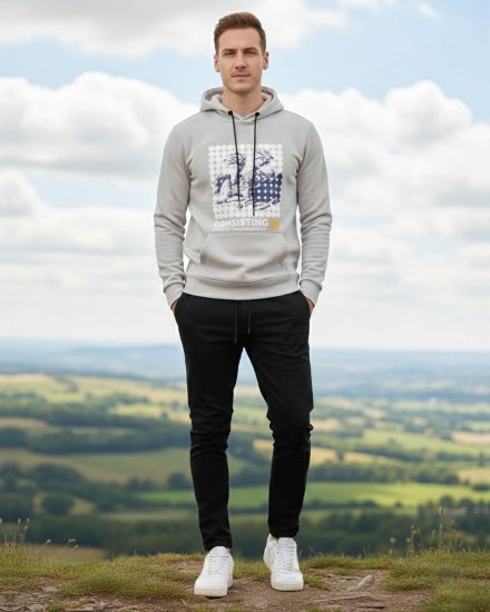 Men’s Light Grey Graphic Hoodie – “Mythical Creature” Edition