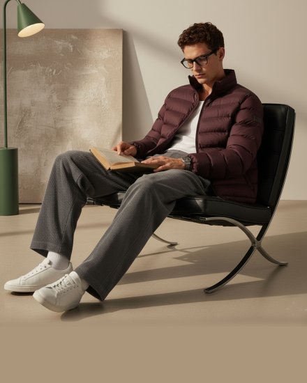 Men’s Premium Wine Quilted Puffer Jacket