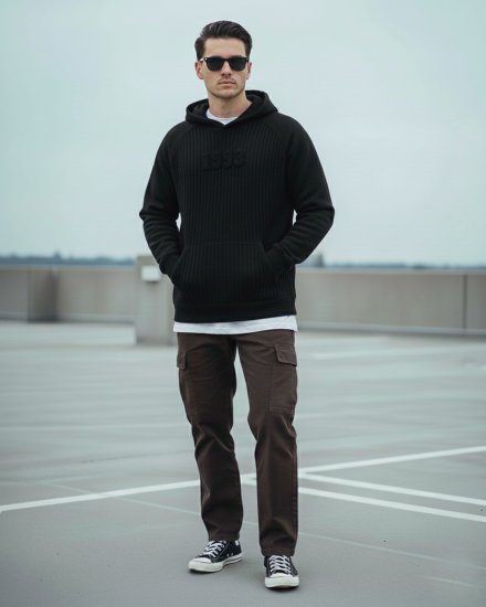 Men’s Premium Black knitted Hoodie