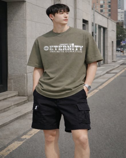 Men's Eternity Infinite Duration Concept T-shirt (Olive Green)