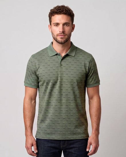 Men’s Olive Green Minimal Print Cotton Hoodie