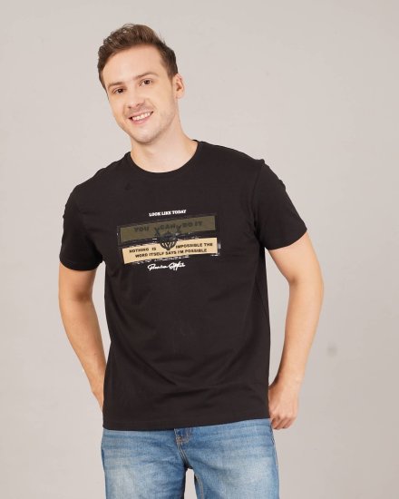 Men's Black Motivational Graphic T-Shirt