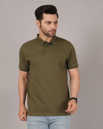 Men’s Olive Green Polo T-Shirt with Pocket