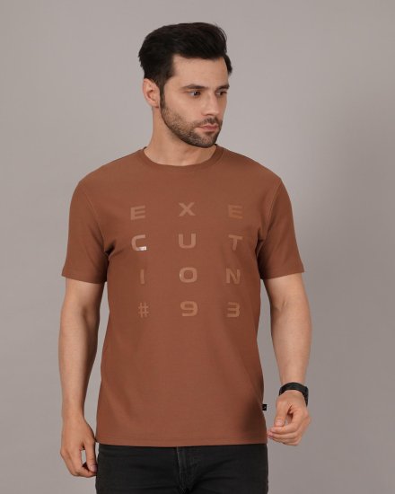 Brown Execution #93 Embossed T-Shirt