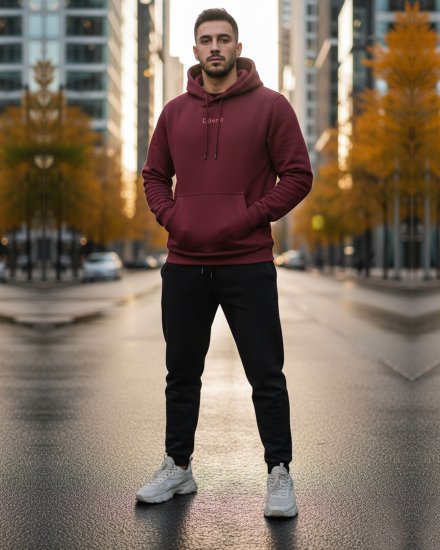 Men’s Premium Printed Maroon Hoodie