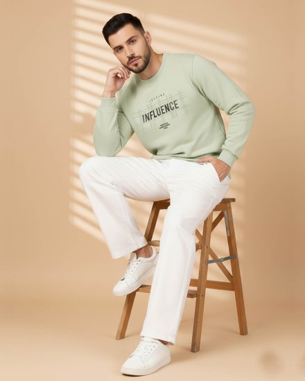 Men’s Mint Green Printed Sweatshirt