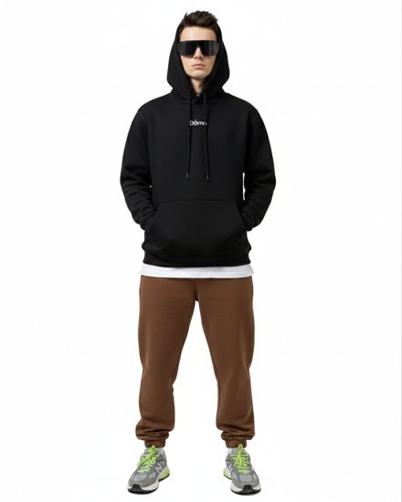 Men's Premium Black Printed Hoodie