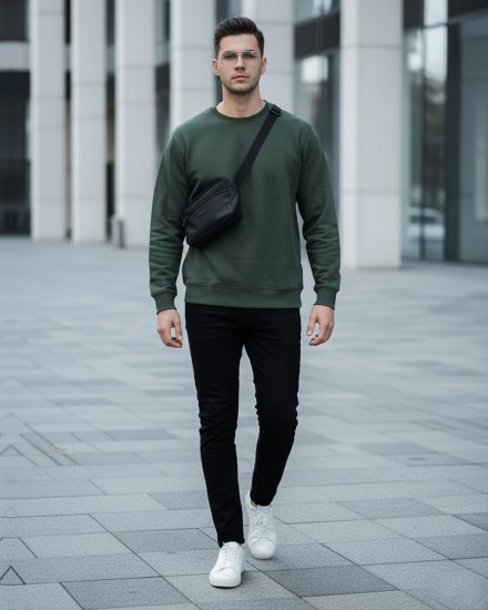 Men’s Premium Olive Green Sweatshirt