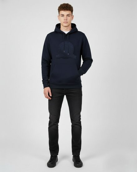 Men’s Premium Navy Blue Embroidered Hoodie