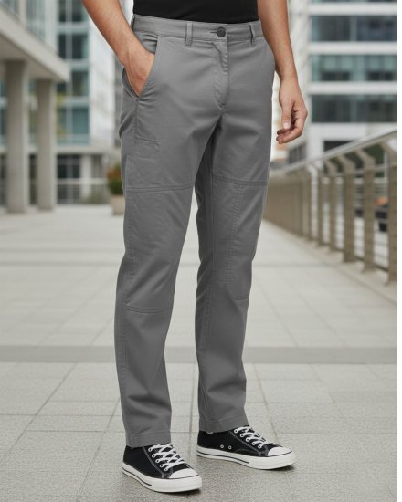 Men’s Premium Light Grey Regular Fit Mid Rise Cotton Cargo