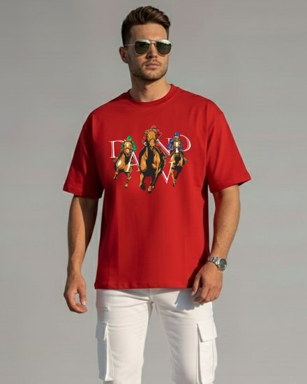 Men’s Oversized Horse Racing T-Shirt (260 GSM)