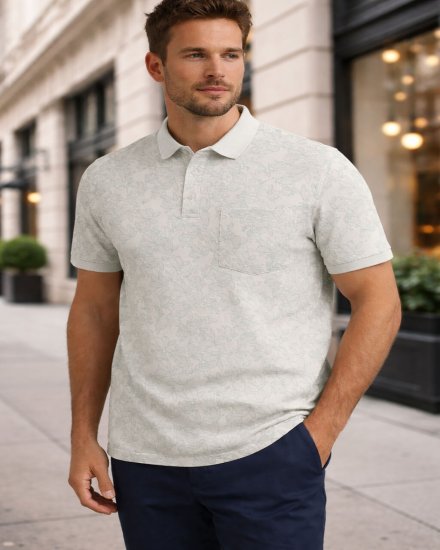 Men’s Floral Printed Polo T-Shirt