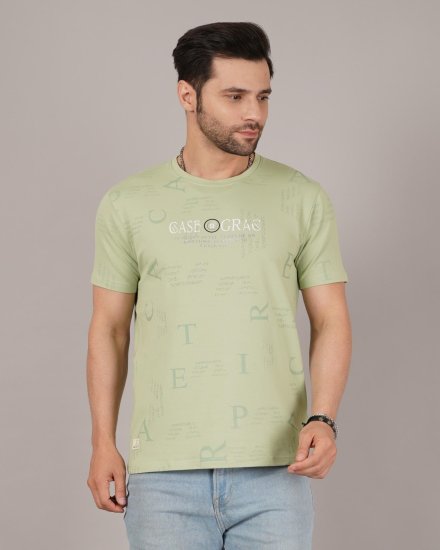 Light Green Typography Print T-Shirt