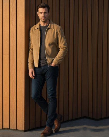Men’s Premium Beige Corduroy Jacket