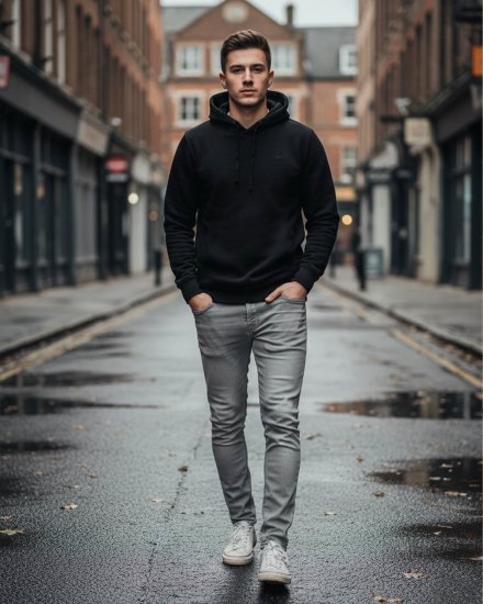 Men’s Premium Black Hoodie